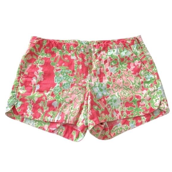 Lilly Pulitzer Southern Charm Pink Green Addie Shorts - Picture 1 of 8